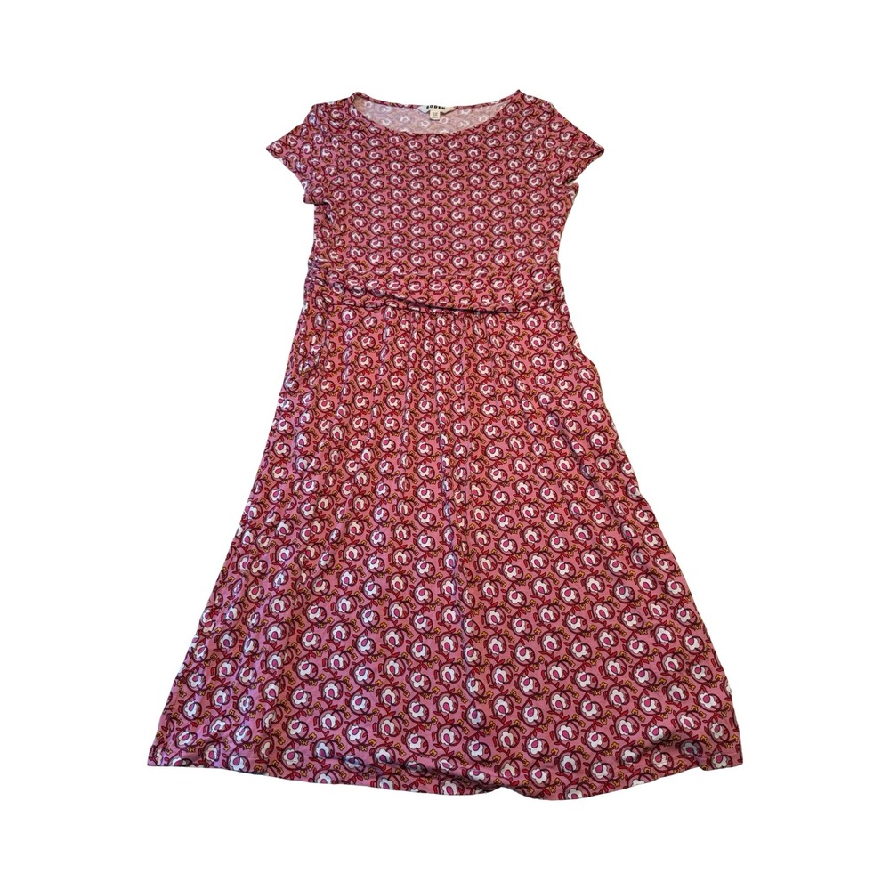 Boden Pink Floral Jersey A-Line Dress Short Sleeve Lenzing Ecovero US 8R